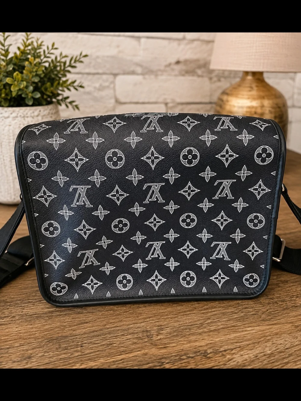 Louis Vuitton Men’s Navy Monogram Messenger Savane Bag with Lion Print M64248